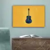 Gitaar - Akoestisch - Geel - Minimalistisch canvas 2cm klein -sfeer4