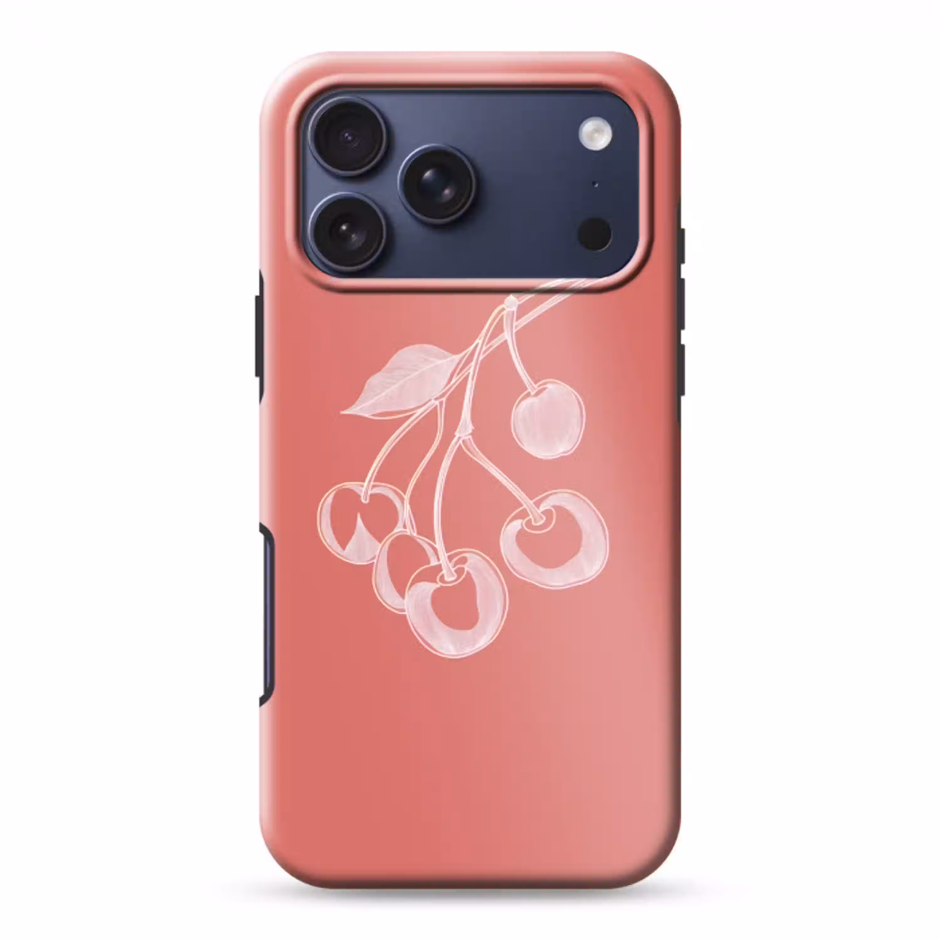 Lijnillustratie - Kersen - Tak - Wit Toughcase MagSafe Apple iPhone 17 Pro Max klein -3d