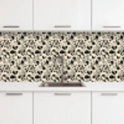 Bloemen - Dessin - Zwart keuken achterwand 2 middel 871 -3d