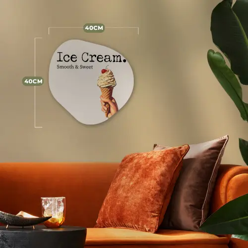 Ice cream - Softijs - Kleurrijk - Kers Wandcirkel Organisch Forex 3mm klein -sfeer3