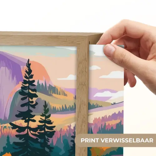 Rivier - Vallei vol bloemen - Levendig Light Box met batterij (Wandlamp) middel -USP_websiteprintNL