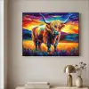 Schotse hooglander - Kunst - Koe - Dieren - Landschap Textielframe zwart klein -sfeer2
