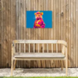 Muis - Kimono - Bloemen - Blauw Tuinposter op houten frame 2 cm dik klein -sfeer4