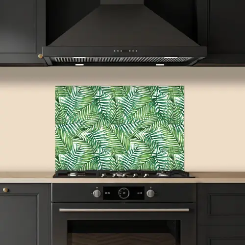 Palmboom - Bladeren - Groen keuken achterwand spatscherm klein 900 -sfeer1
