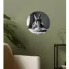 Konijn - Bunny - Zonnebril - Tafelkleed - Pasta - Schattig Wandcirkel behangsticker klein -sfeer2