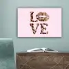 Tekst - Love - Pantervacht - Lichtroze canvas 2cm klein -sfeer4