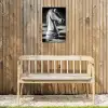 Paard - Hout - Schaalbord - Zwart Tuinposter op houten frame 2 cm dik klein -sfeer4