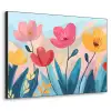 Illustratie - Bloemen - Kleurrijk Textielframe zwart klein -3d