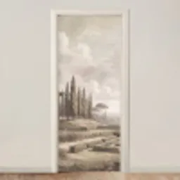 Vallei - Tuin - Natuur - Groen deurposter klein -3d_beige