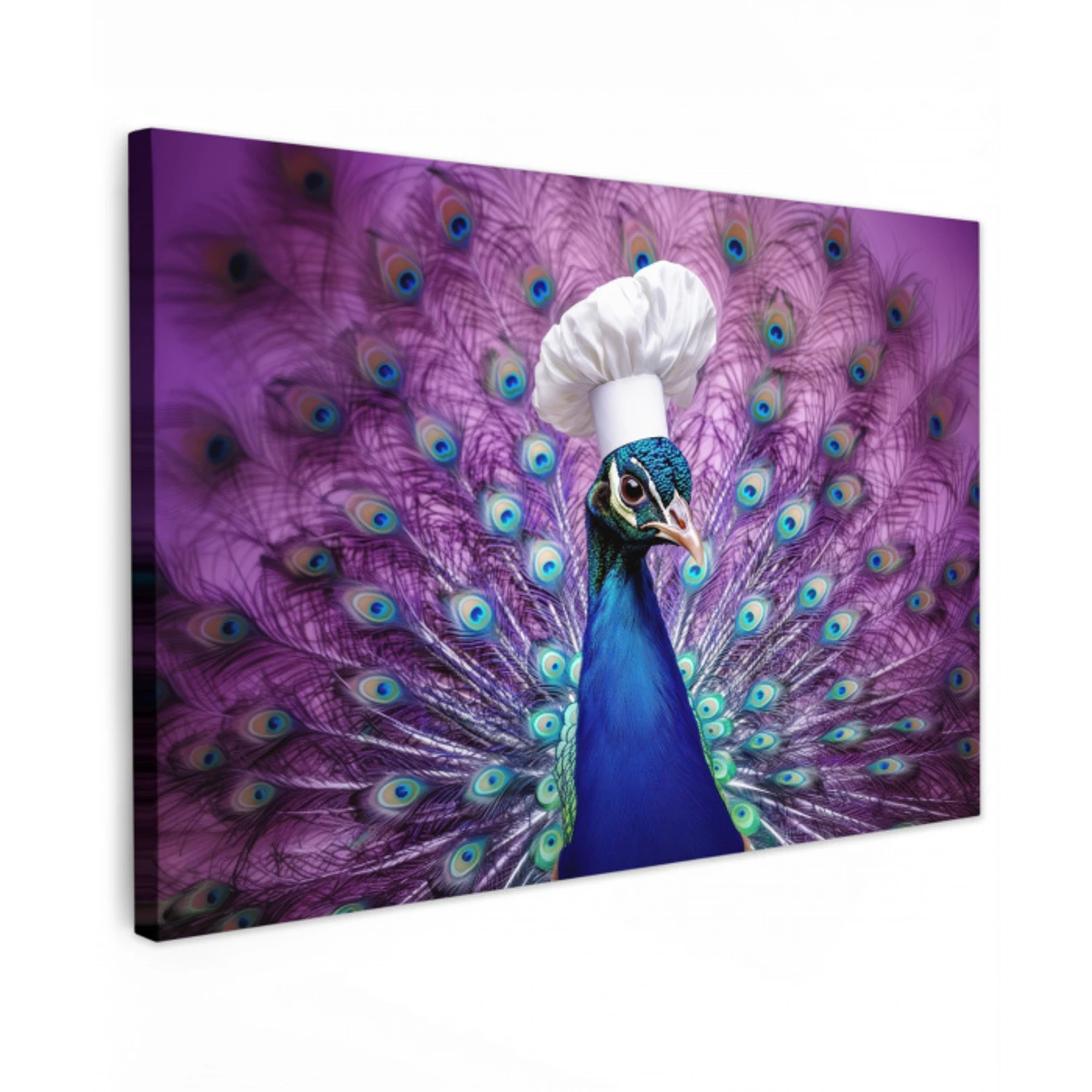 Pauw - Koksmuts - Cool - Paars Tuinposter op houten frame 2 cm dik klein -3d