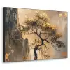 Boom - Goud - Landschap - Verf Textielframe zwart klein -3d