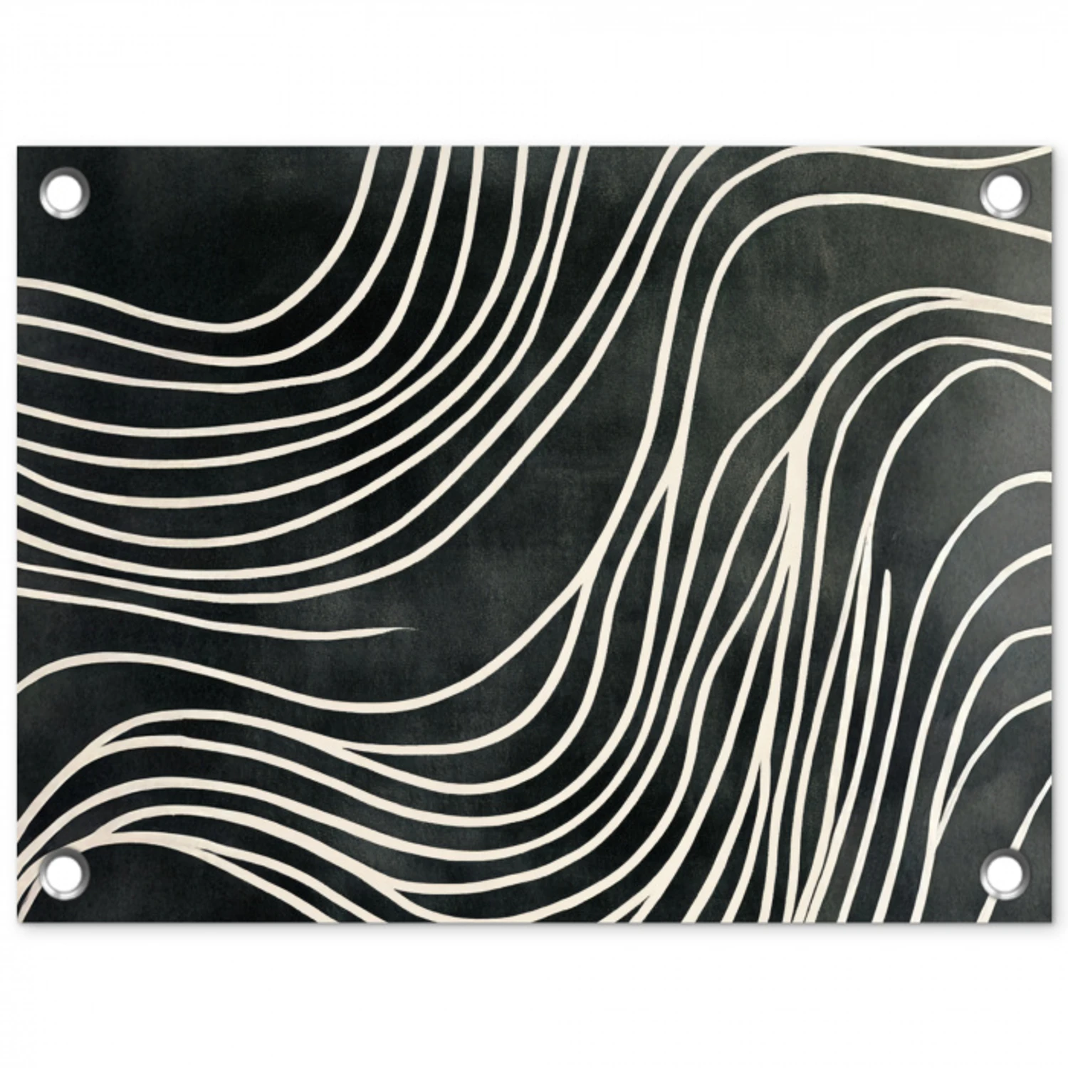 Lijnen - Patroon - Abstract - Wit tuinposter los doek klein -3d