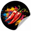 Peper - Graffiti - Verf - Abstract - Modern - Kleurrijk Wandcirkel behangsticker klein -3d