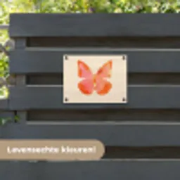 Vlinder - Minimalistisch - Roze tuinposter los doek klein -sfeer3