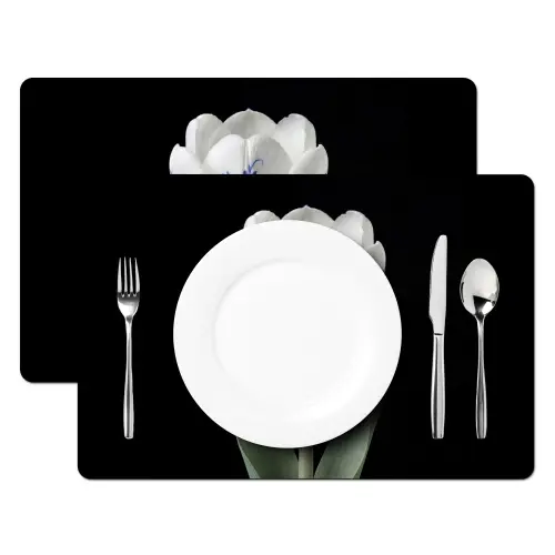 Tulp - Patroon - Blauw Placemat vinyl groot -zzsfeer2_Kitchenyeah-website