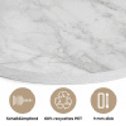Klassiek - Marmer - Grijs Akoestische PET Vilt - Rond klein 838 -closeup_DE