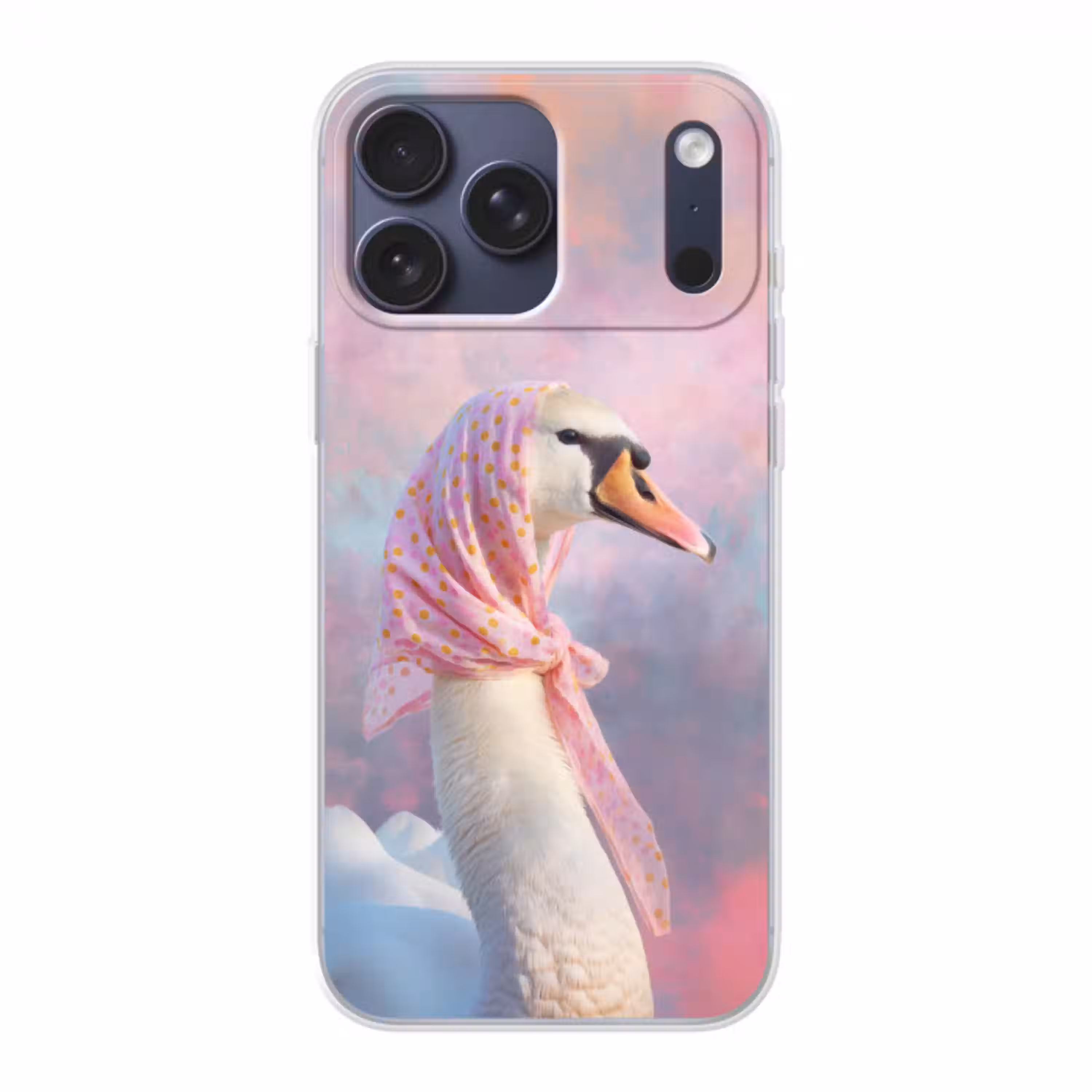 Zwaan - Sjaaltje - Pastelwolken Telefoonhoesje iPhone 17 Pro Max klein -3d