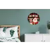 Kerstman - Rendier - Tekst - Rood - Zwart Wandcirkel aluminium klein -slaapkamer