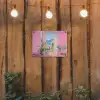 Roze - Buiten - Verf tuinposter los doek klein -sfeer1