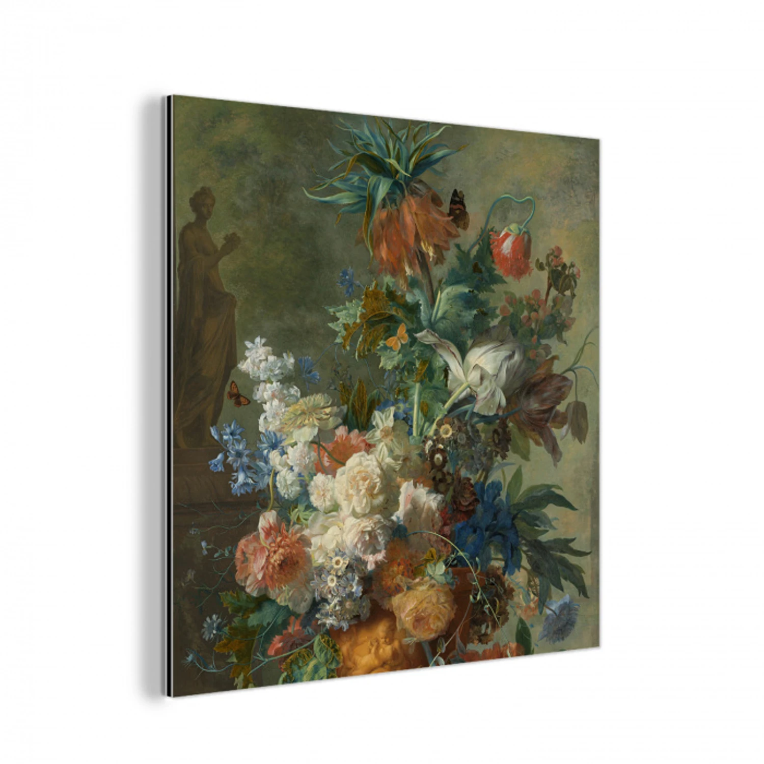 Stilleven met bloemen - Schilderij van Jan van Huysum aluminium wit klein -3d