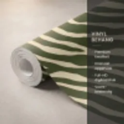 Zebra - Patroon - Groen Behang Vinyl klein 1060 -USP_closeupNL