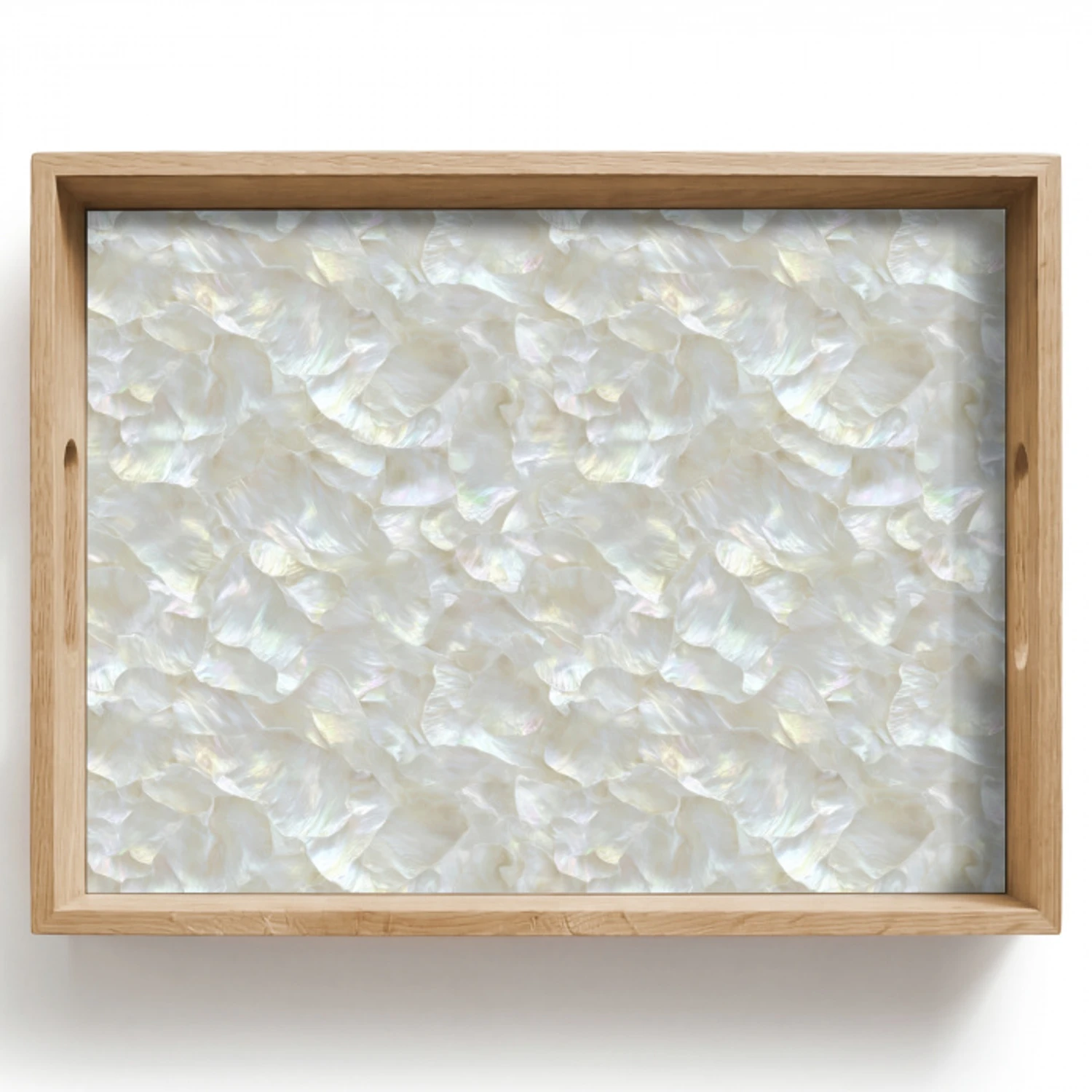 Parelmoerglans - Wit - Schelp Dienblad Rechthoek middel 911 -z3d_shopping
