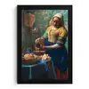 Melkmeisje - Amandelbloesem - Van Gogh - Vermeer - Schilderij - Oude meesters fotolijst zwart zonder passe partout klein -3d