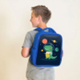 Dino - Ruimtepak - Planeten Kinderrugzak - Blauw middel -sfeer2
