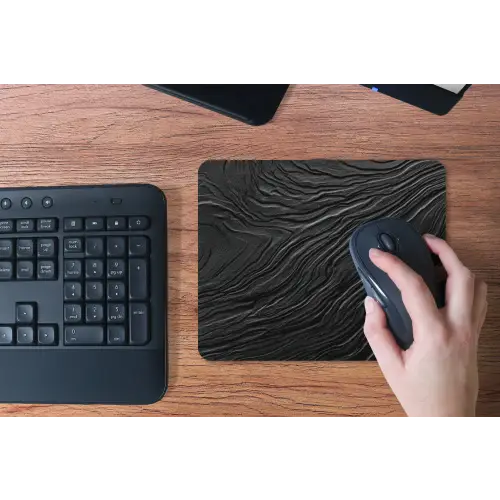 Zwart - Abstract - Hout muismat rubber klein -toetsenbord