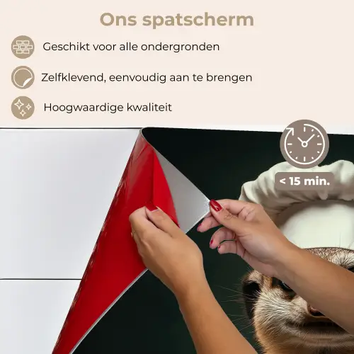 Dier - Kok - Stokstaartje keuken achterwand spatscherm klein -spatscherm_NL