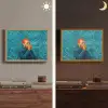 Portret - Klassiek - Blauw Light Box met batterij (Wandlamp) middel -sfeer3