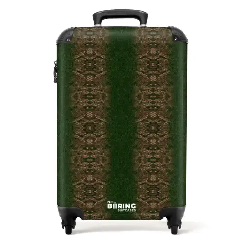 Donkerbruin slangenhuid met symmetrische schubstructuur NBS - Handbagage koffer - Kinderen Unisex middel -productfoto_recht