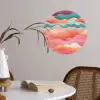Golven - Kleurrijk - Abstract Wandcirkel behangsticker klein -sfeer3
