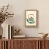 Theepot - Groen - Bloemen - Oranje Light Box met kabel (Tafellamp) klein -sfeer2
