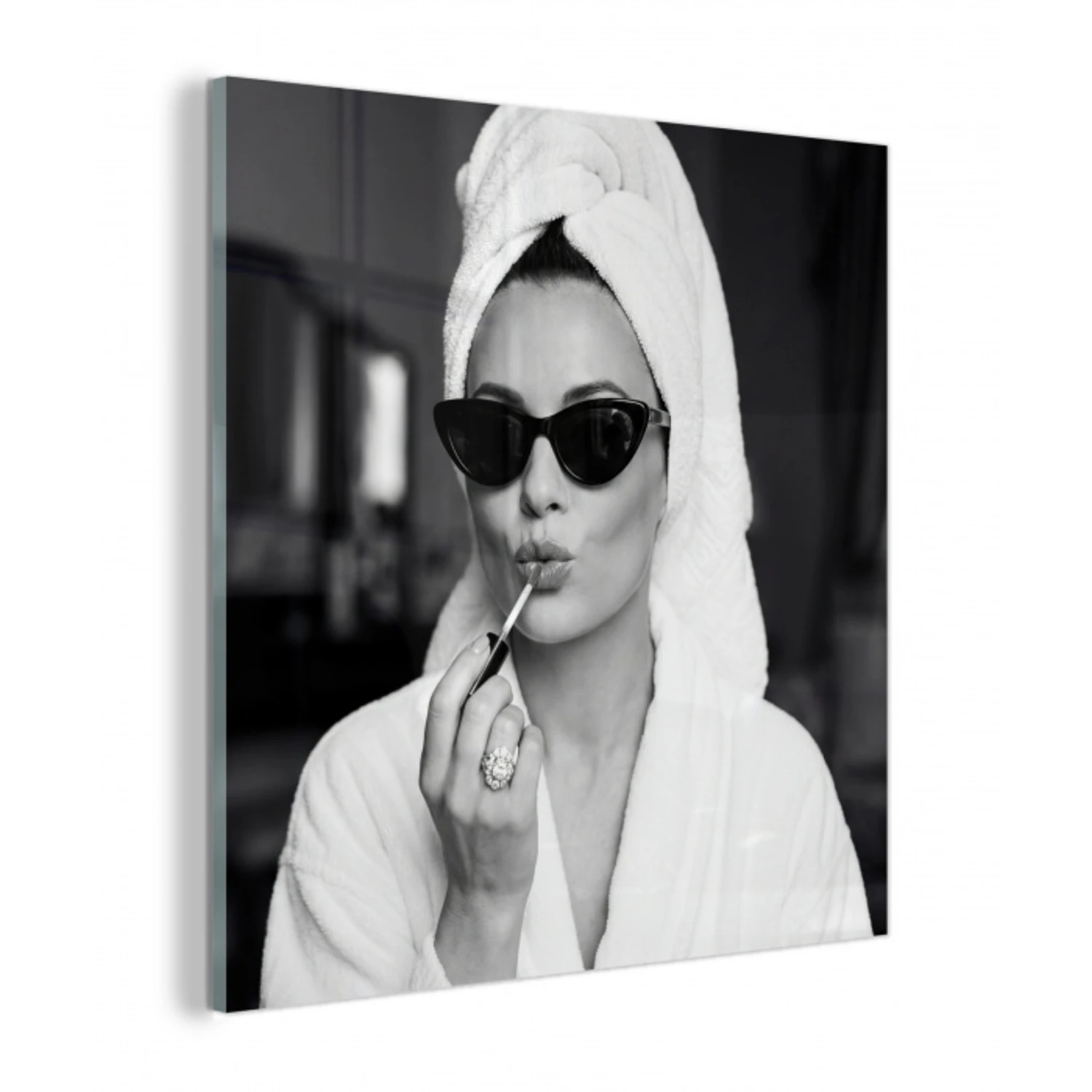 Zonnebril - Vrouw - Zwart - Wit plexiglas 5mm klein -z3d