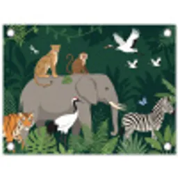 Tropisch - Jungle -  Groen tuinposter los doek klein -3d