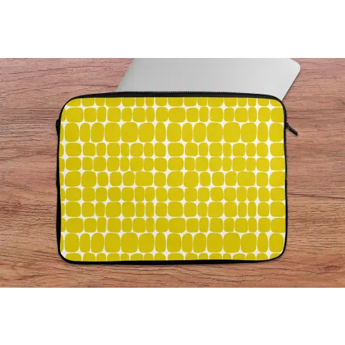 Stippen - Modern - Geel laptophoes neopreen klein 279 -tafel