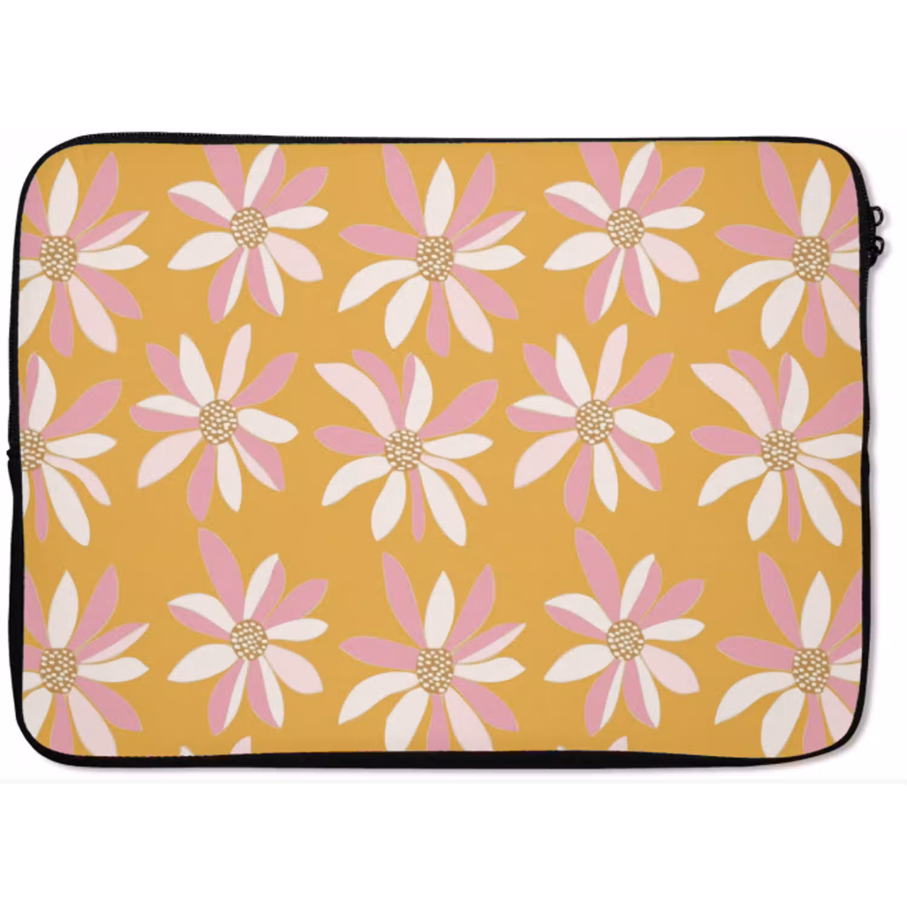 Bloemen - Modern - Geel laptophoes neopreen klein 279 -zkaufland3dotto