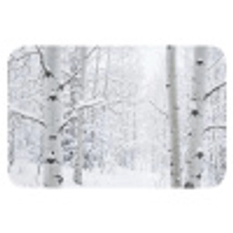 Berkenbomen - Sneeuw - Winter - Bos - Wit Badmat klein -3d