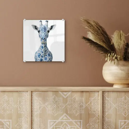 Giraffe - Delfts blauw - Dieren - Minimalistisch plexiglas 5mm klein -sfeer5
