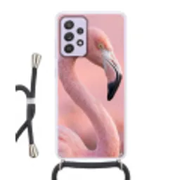 Flamingo - Portret - Roze Hoesje Samsung Galaxy A52 5G met koord klein -3d