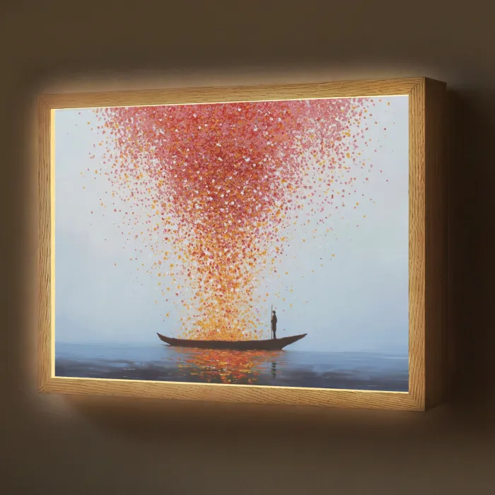 Wolk - Confetti - Boot - Wateroppervlakte Light Box met batterij (Wandlamp) middel -z3d_website