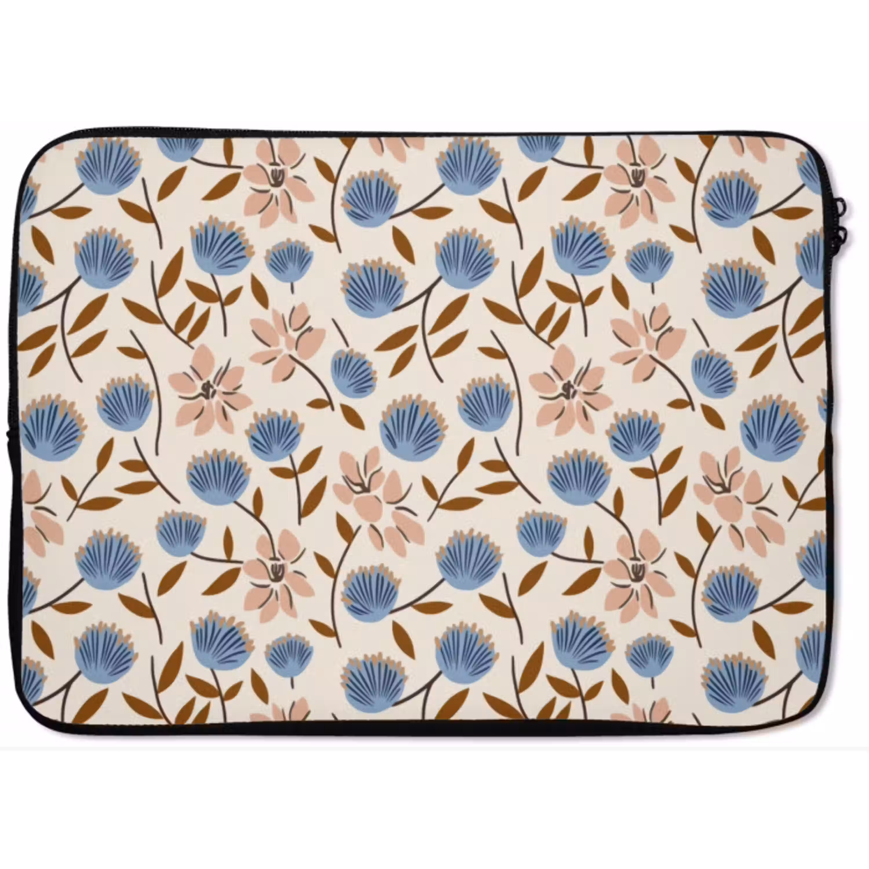 Bloemen - Wild - Blauw laptophoes neopreen klein 279 -zkaufland3dotto