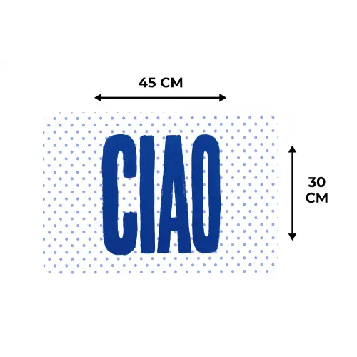 Ciao - Stippen - Roze - Wit Placemat vinyl groot -specs