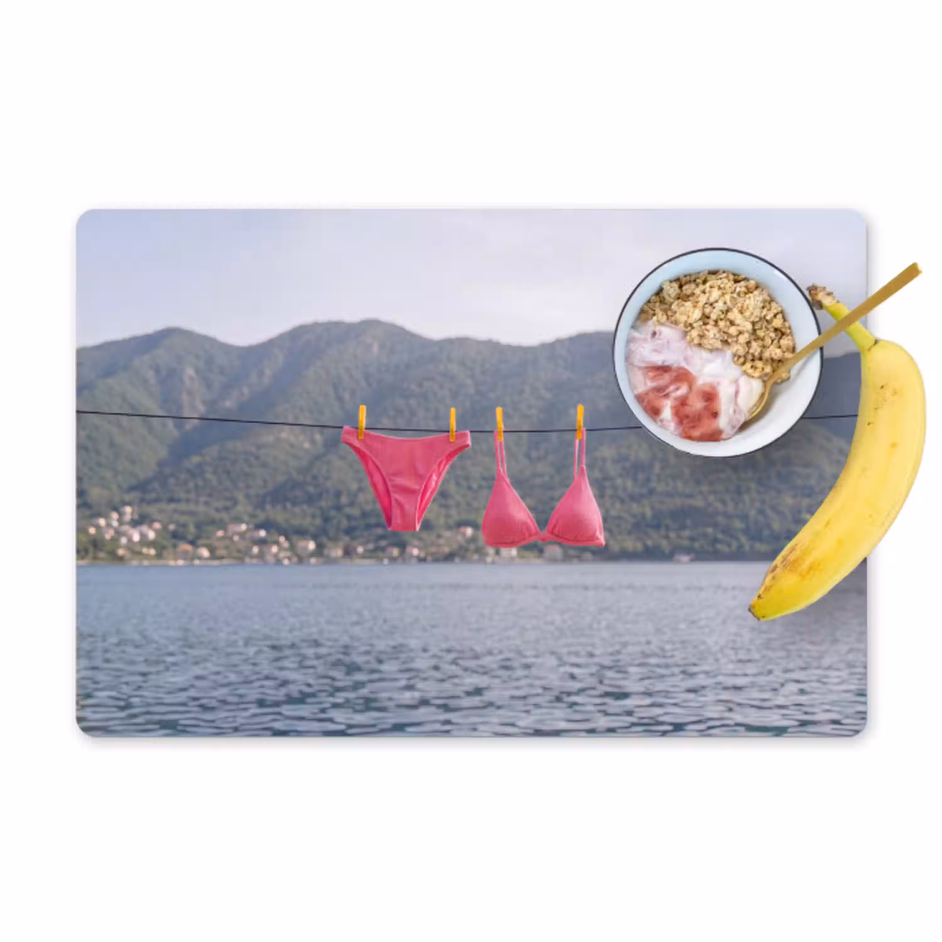 Kleding - Badkleding - Waslijn - Zomer - Roze Placemat vinyl groot -zzzproduct_Kitchenyeah-website