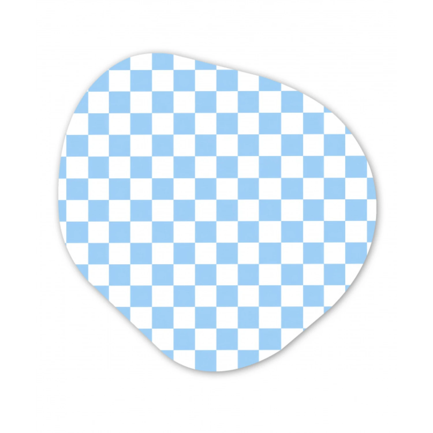 Schaakbord - Klassiek - Blauw Wandcirkel Organisch Aluminium middel 851 -3d