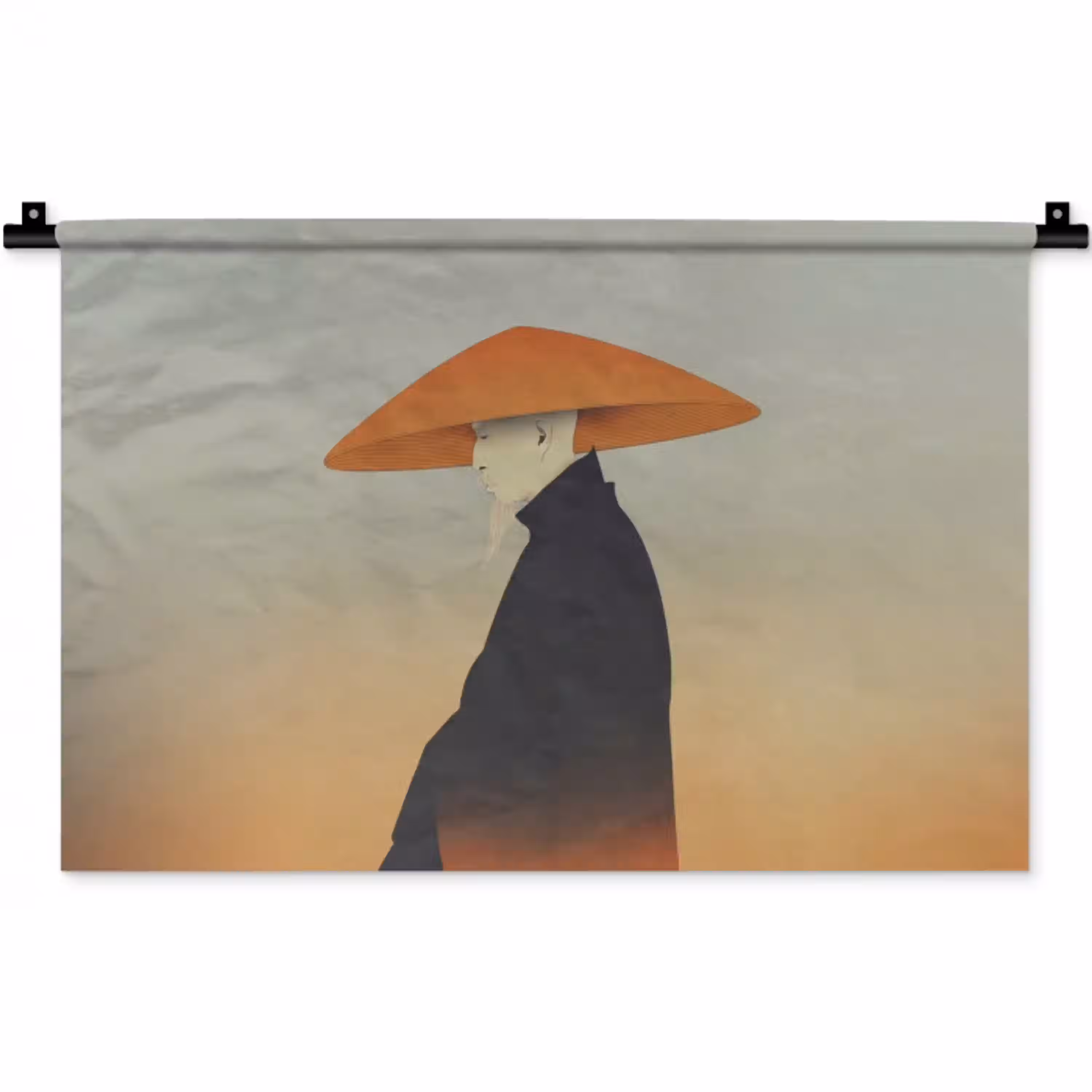 Minimalistisch - Silhouet - Oranje Wandkleed katoen klein -zz3d