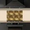 Palm - Waaier - Goud keuken achterwand spatscherm klein 900 -sfeer1