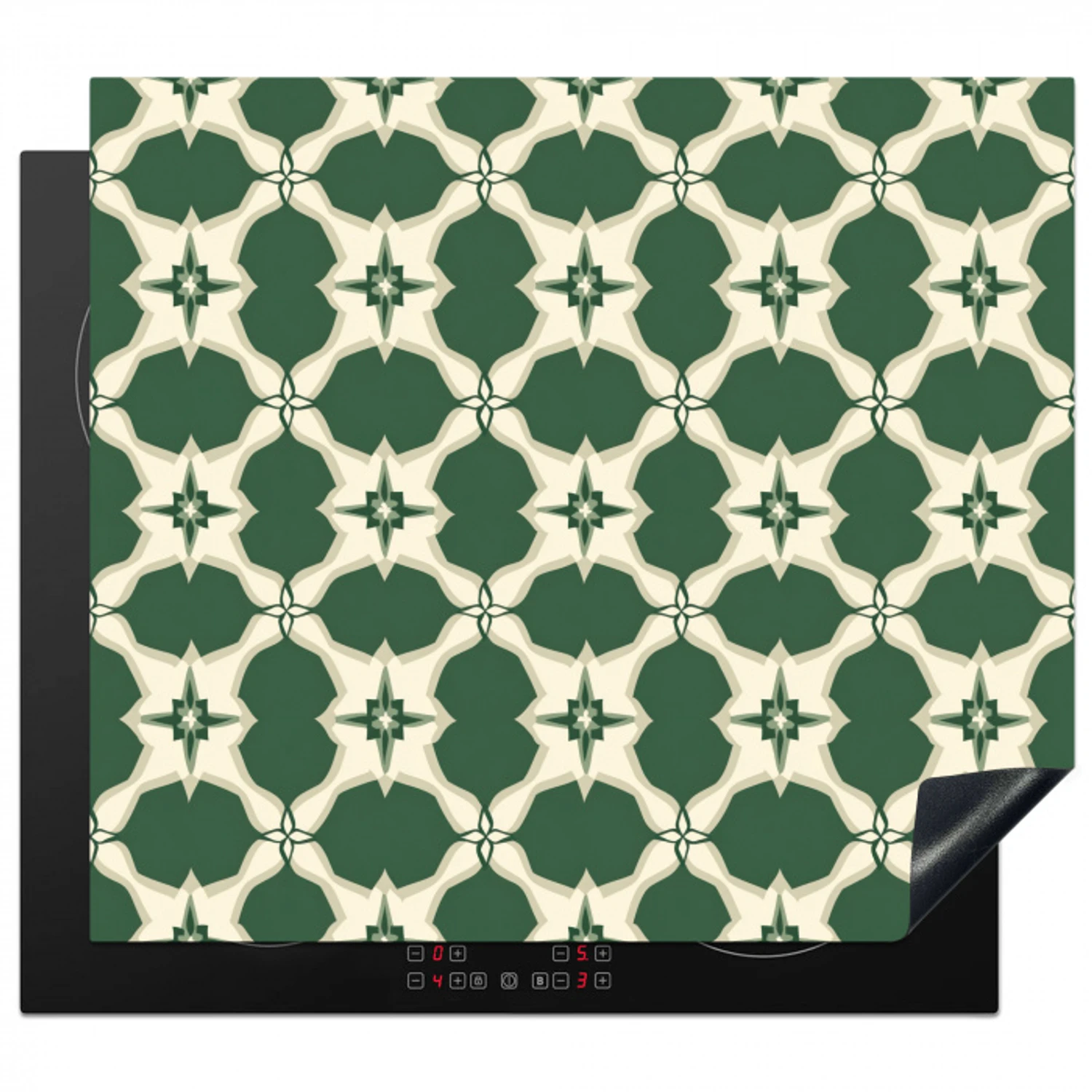 Tegel - Klassiek - Groen Inductie beschermer vinyl 3mm middel 274 -3d
