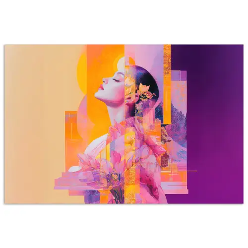 Abstract - Portret - Vrouw - Kleurrijk poster papier klein -3d